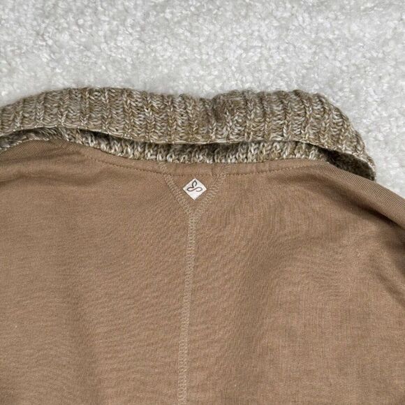 Prana Demure Cardigan Sweater Dark Khaki Beige - Picture 6 of 9